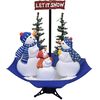 vidaXL Arbre de Noël neigeux avec base de parapluie Bleu 170 cm PVC