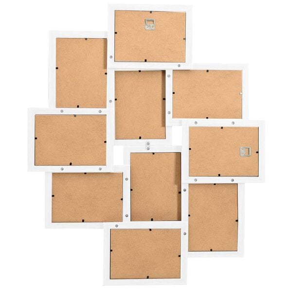 vidaXL Collage de cadres photo pour photo de 10x(13x18 cm) Blanc MDF