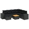 vidaXL Salon de jardin 8 pcs avec coussins noir r&eacute;sine tress&eacute;e