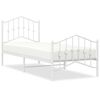 vidaXL Cadre de lit métal sans matelas avec pied de lit blanc 80x200cm