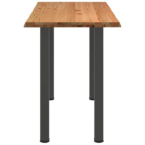 vidaXL Table de bar rectangulaire en ch&ecirc;ne massif avec bords naturels 180 x 80 x 112 cm