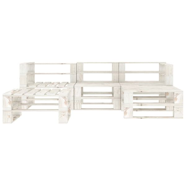 vidaXL Salon de jardin palette 5 pcs Bois Blanc