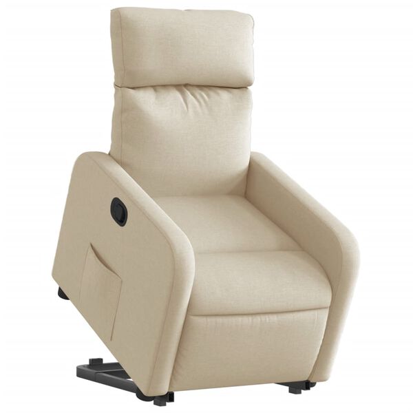 vidaXL Fauteuil inclinable Crème Tissu