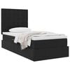 vidaXL Lit avec rangement et matelas Noir 90 x 190 cm Velours