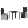 vidaXL Ensemble de salle &agrave; manger pour jardin 3 pc Gris clair