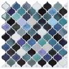 vidaXL Carreau Lanterne 10 pc Bleu Vert 27 x 27 cm Polyur&eacute;thane et PET