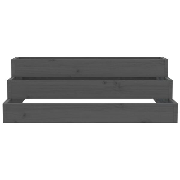 vidaXL Jardinière Gris 80x80x27 cm Bois massif de pin
