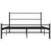 vidaXL Cadre de lit avec t&ecirc;te de lit sans matelas noir 140x200cm m&eacute;tal