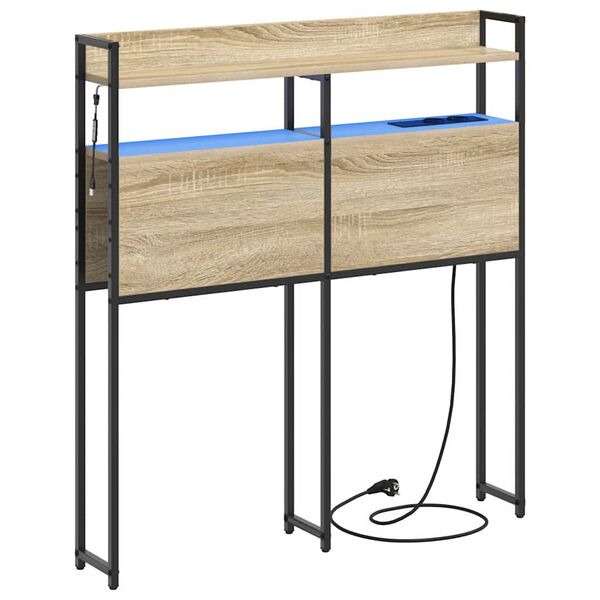 vidaXL T&ecirc;te de lit de rangement Ch&ecirc;ne sonoma 75 cm Bois d'ing&eacute;nierie