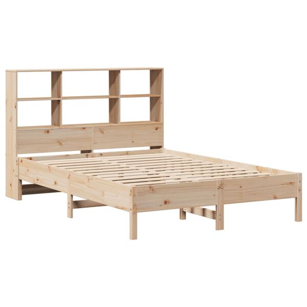 vidaXL Lit biblioth&egrave;que sans matelas 140x190 cm bois de pin massif