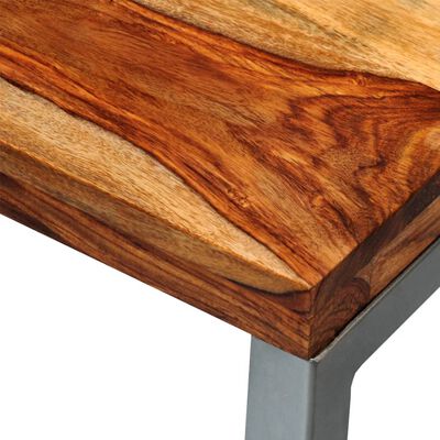 vidaXL Table console Bois solide avec pieds en acier