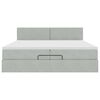 vidaXL Cadre de lit ottoman avec matelas gris clair 200x200 cm velours
