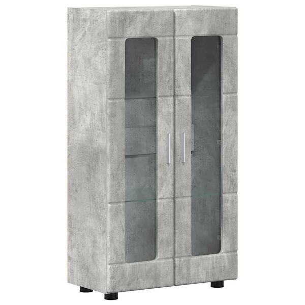 vidaXL Buffet Gris b&eacute;ton 55,5 x 29 x 103 cm Bois d'ing&eacute;nierie