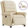 vidaXL Fauteuil inclinable &eacute;lectrique Cr&egrave;me Tissu