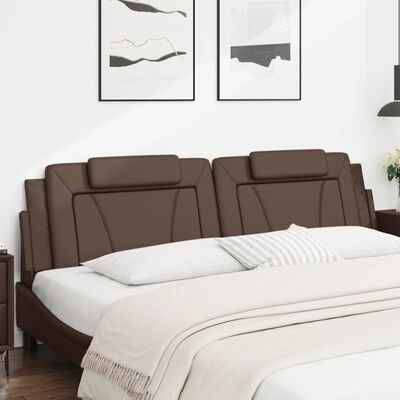 vidaXL Coussin de tête de lit marron 200 cm similicuir