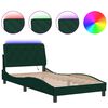 vidaXL Cadre de lit avec LED sans matelas vert fonc&eacute; 100x200cm velours