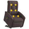 vidaXL Fauteuil inclinable de massage &eacute;lectrique Marron fonc&eacute; Tissu