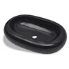 Vasque ovale c&eacute;ramique Noir pour salle de bain