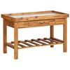 vidaXL Table de jardin avec dessus en zinc Bois solide d'acacia