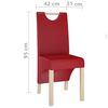vidaXL Chaises &agrave; manger lot de 2 rouge bordeaux similicuir