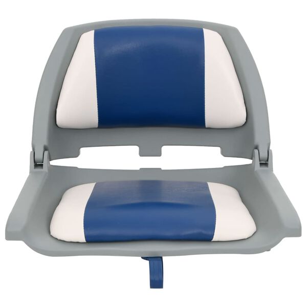 vidaXL Ensemble de si&egrave;ges de bateau pliables 4 pcs oreiller bleu blanc