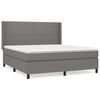 vidaXL Sommier &agrave; lattes de lit avec matelas Gris fonc&eacute; 180x200cm Tissu
