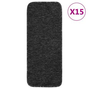 vidaXL Tapis d'escalier 15 pcs 60x25 cm Anthracite Rectangulaire