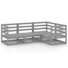 vidaXL Salon de jardin 4 pcs gris bois de pin massif