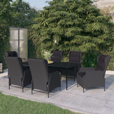 vidaXL Ensemble à manger de jardin 7 pcs Gris foncé