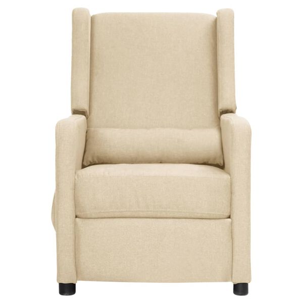vidaXL Fauteuil inclinable &eacute;lectrique Cr&egrave;me Tissu