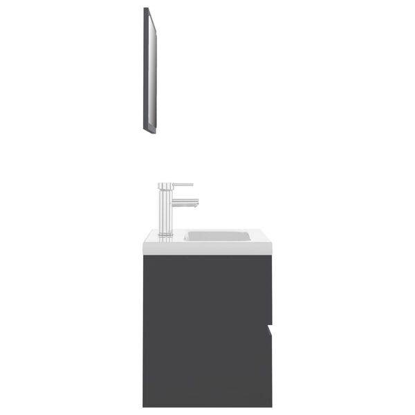 vidaXL Meubles de salle de bain gris bois d'ing&eacute;nierie