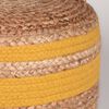 LABEL51 Pouf Jute tress&eacute; Jaune et naturel