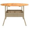 vidaXL Table de jardin et dessus en bois d'acacia beige résine tressée