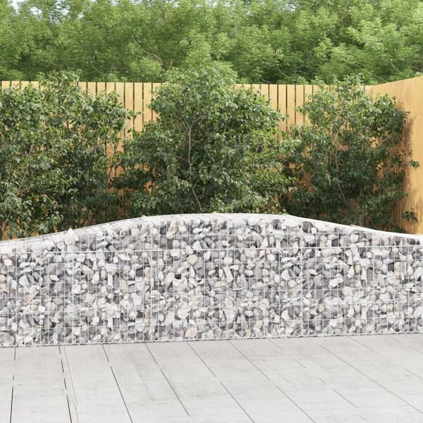 vidaXL Paniers &agrave; gabions arqu&eacute;s 8 pcs 400x50x60/80 cm Fer galvanis&eacute;