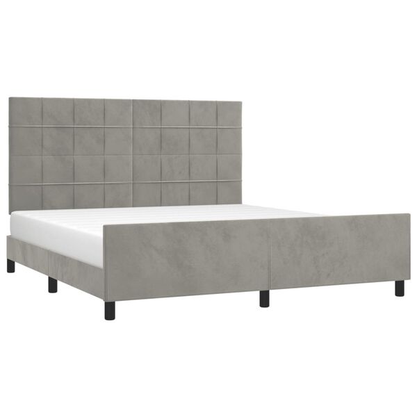 vidaXL Cadre de lit sans matelas gris clair velours
