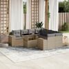 vidaXL Salon de jardin avec coussins 9 pcs beige r&eacute;sine tress&eacute;e