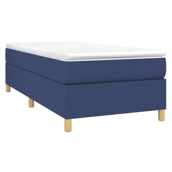 vidaXL Sommier &agrave; lattes de lit avec matelas Bleu 90x190 cm Tissu