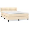 vidaXL Sommier &agrave; lattes de lit avec matelas Cr&egrave;me 140x190 cm Tissu