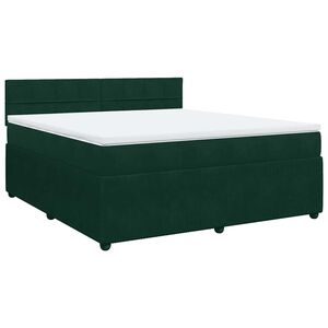 vidaXL Sommier &agrave; lattes de lit et matelas Vert fonc&eacute; 180x200cm Velours