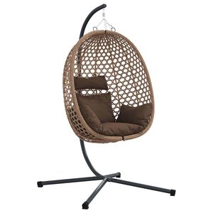 vidaXL Chaise suspendue polyrotin 104 x 100 x 191 cm Caf&eacute;