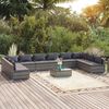 vidaXL Salon de jardin 11 pcs avec coussins Résine tressée Gris