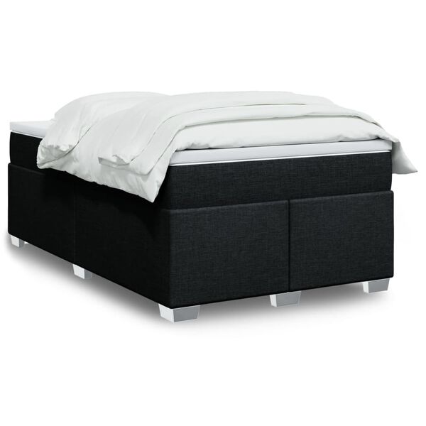 vidaXL Sommier &agrave; lattes de lit avec matelas noir 120x190 cm tissu