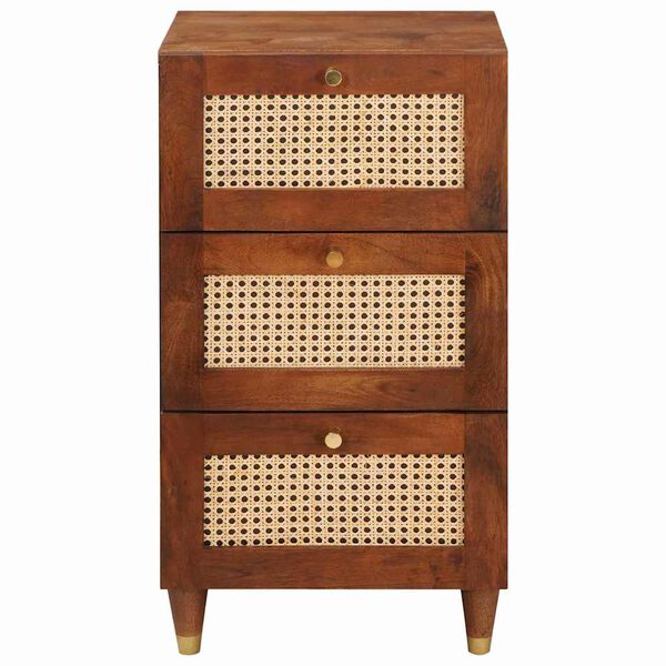 vidaXL Buffet Marron 40 x 33.5 x 75 cm Rotin et bois de mango massif