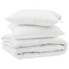 vidaXL Couette avec oreiller 3 pcs Blanc Microfibre