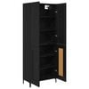 vidaXL Haut Armoire Ch&ecirc;ne noir 69,5 x 34 x 180 cm Bois d'ing&eacute;nierie