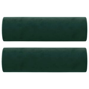 vidaXL Coussins décoratifs lot de 2 Vert foncé Ø15x50 cm Velours
