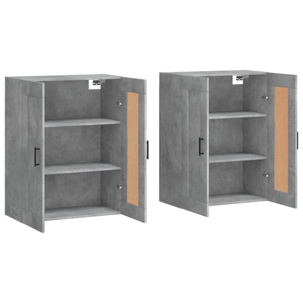 vidaXL Armoires murales 2 pcs gris b&eacute;ton bois d'ing&eacute;nierie