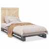 vidaXL Cadre de lit sans matelas gris 90x200 cm bois de pin massif