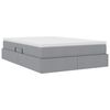 vidaXL Lit avec rangement et matelas Gris clair 140 x 190 cm Polyester