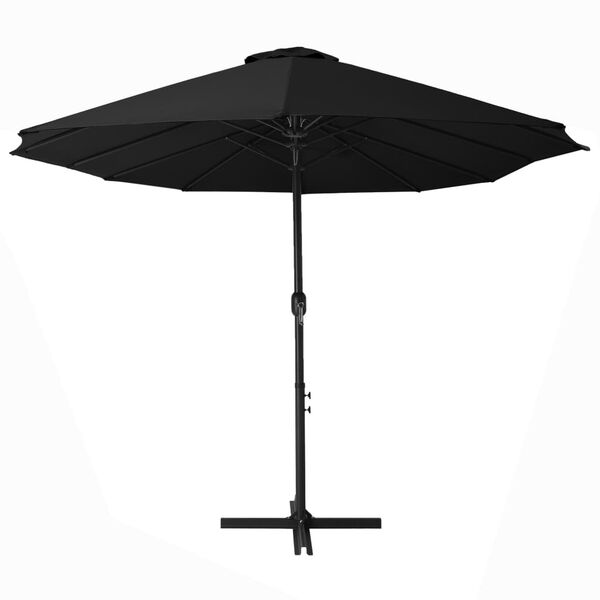vidaXL Parasol d'ext&eacute;rieur et poteau en aluminium 460x270 cm Noir